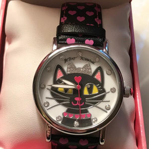 Betsy Johnson Black Cat Watch